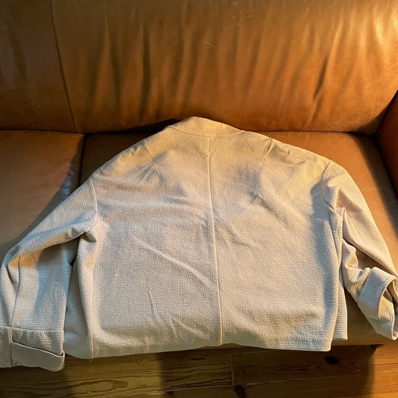 H&M bomber overcoat chore jacket large pockets off white cream shirt minimal - Picture 6 of 13